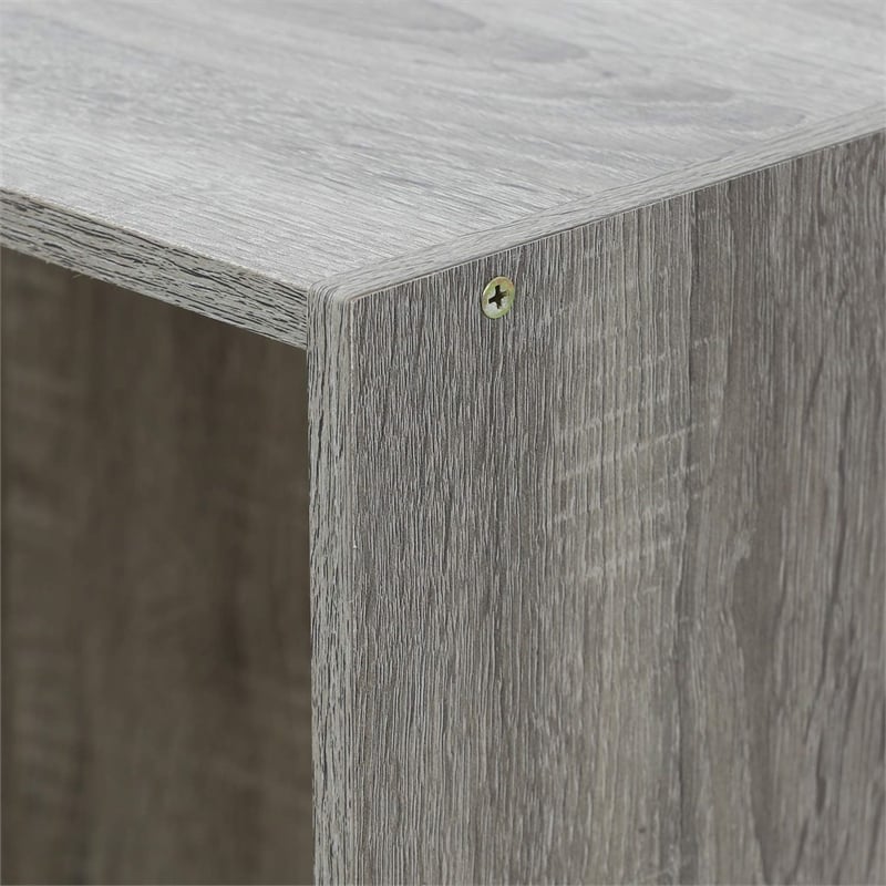 Pemberly Row Wood 3x2 Bookcase Storage w/Bins in French Oak Gray/Black