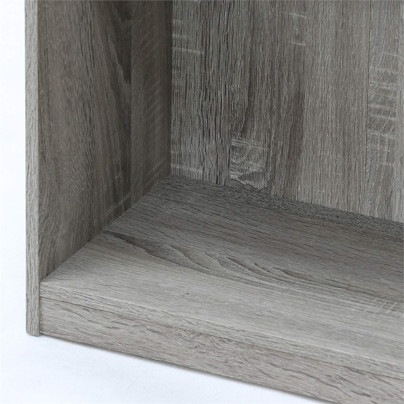 Pemberly Row Wood 3x2 Bookcase Storage w/Bins in French Oak Gray/Black