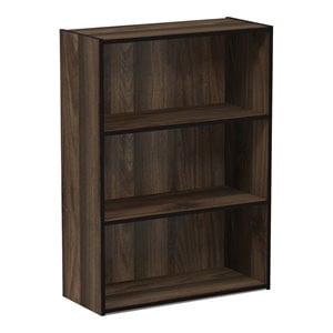 Pemberly Row Engineered Wood 3-Tier Open Shelf in Columbia Walnut