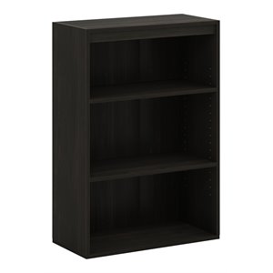 Pemberly Row Contemporary Engineered Wood 3-Tier Open Shelf in Espresso