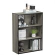 Pemberly Row Engineered Wood 3-Tier Open Shelf in French Oak Gray