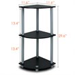 Pemberly Row Turn-N-Tube Wood 3-Tier Corner Display Rack in Black/Gray