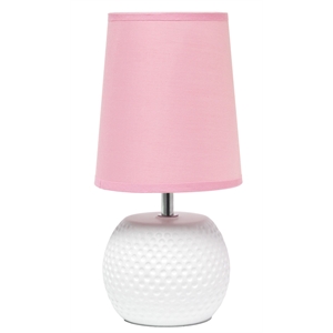 pemberly row contemporary studded texture ceramic table lamp pink