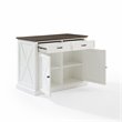 Pemberly Row Modern Wood Kitchen Island in Distressed White/Brown