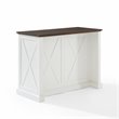 Pemberly Row Modern Wood Kitchen Island in Distressed White/Brown