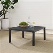 Pemberly Row Modern Metal Outdoor Sectional Coffee Table in Black