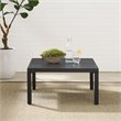 Pemberly Row Modern Metal Outdoor Sectional Coffee Table in Black