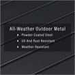 Pemberly Row Modern Metal Outdoor Sectional Coffee Table in Black