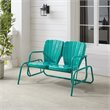 Pemberley Row Steel Turquoise Loveseat Glider Rectangular UV Resistant 47.5