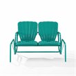 Pemberley Row Steel Turquoise Loveseat Glider Rectangular UV Resistant 47.5