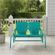 Pemberley Row Steel Turquoise Loveseat Glider Rectangular UV Resistant 47.5