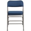 Pemberly Row Double Hinged Metal Folding Chair in Navy (Set of 2)