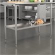 Pemberly Row Metal Galvanized Work Table Shelf for 24 x 48 Table in Gray