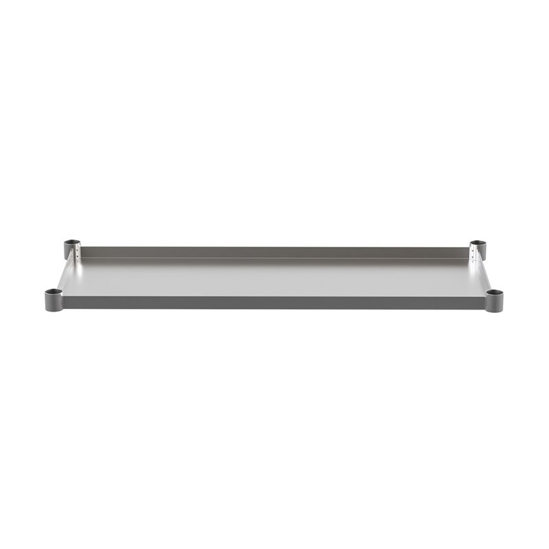 Pemberly Row Metal Galvanized Work Table Shelf for 24 x 48 Table in Gray