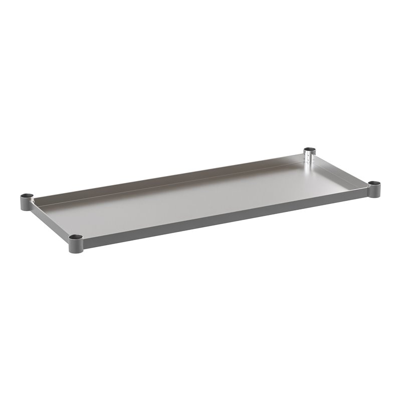Pemberly Row Metal Galvanized Work Table Shelf for 24 x 48 Table in Gray