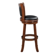 Pemberly Row Contemporary Wood Extra Tall Swivel Bar Stool in Cherry