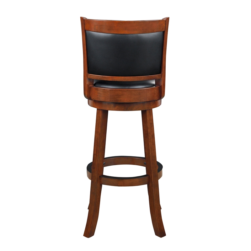 Pemberly Row Contemporary Wood Extra Tall Swivel Bar Stool in Cherry