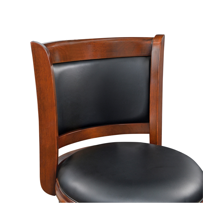 Pemberly Row Contemporary Wood Extra Tall Swivel Bar Stool in Cherry