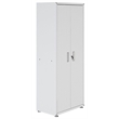Pemberly Row Contemporary Tall Wood Garage Cabinet in White Finish
