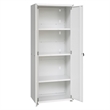 Pemberly Row Contemporary Tall Wood Garage Cabinet in White Finish
