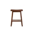 Pemberly Row Saddle Counter Height Stool Chestnut Wire-Brush Set of 2