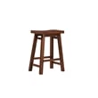 Pemberly Row Saddle Counter Height Stool Chestnut Wire-Brush Set of 2