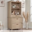 Pemberly Row Transitional Engineered Wood Library Hutch in Maple
