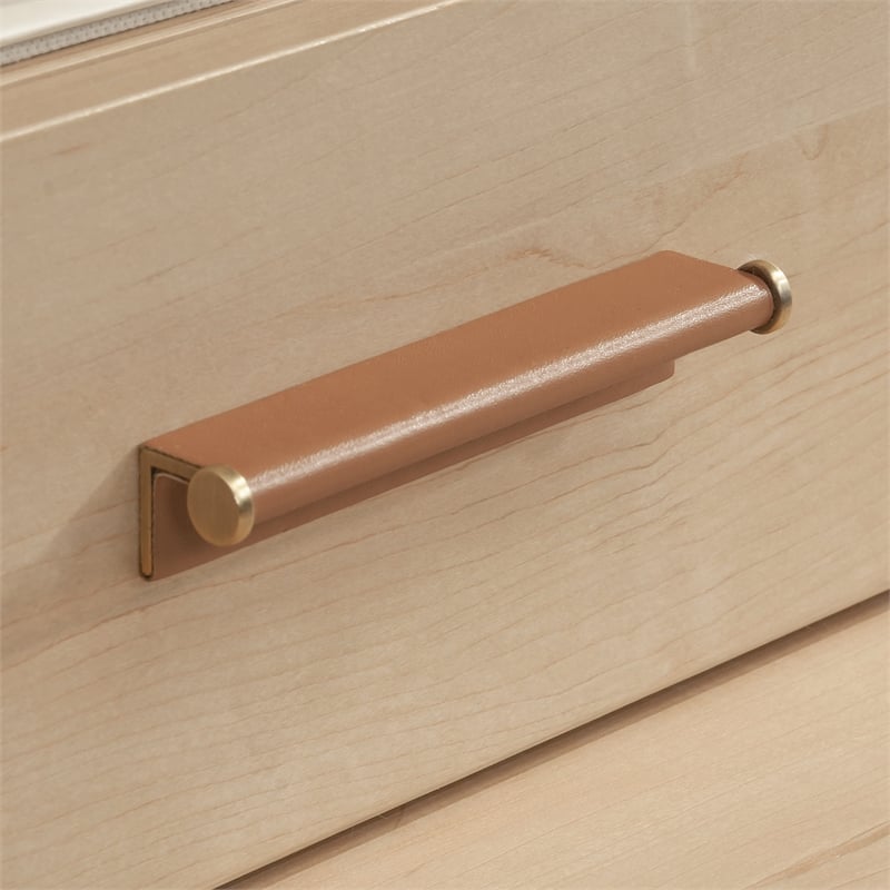 Pemberly Row Transitional Engineered Wood Library Hutch in Maple