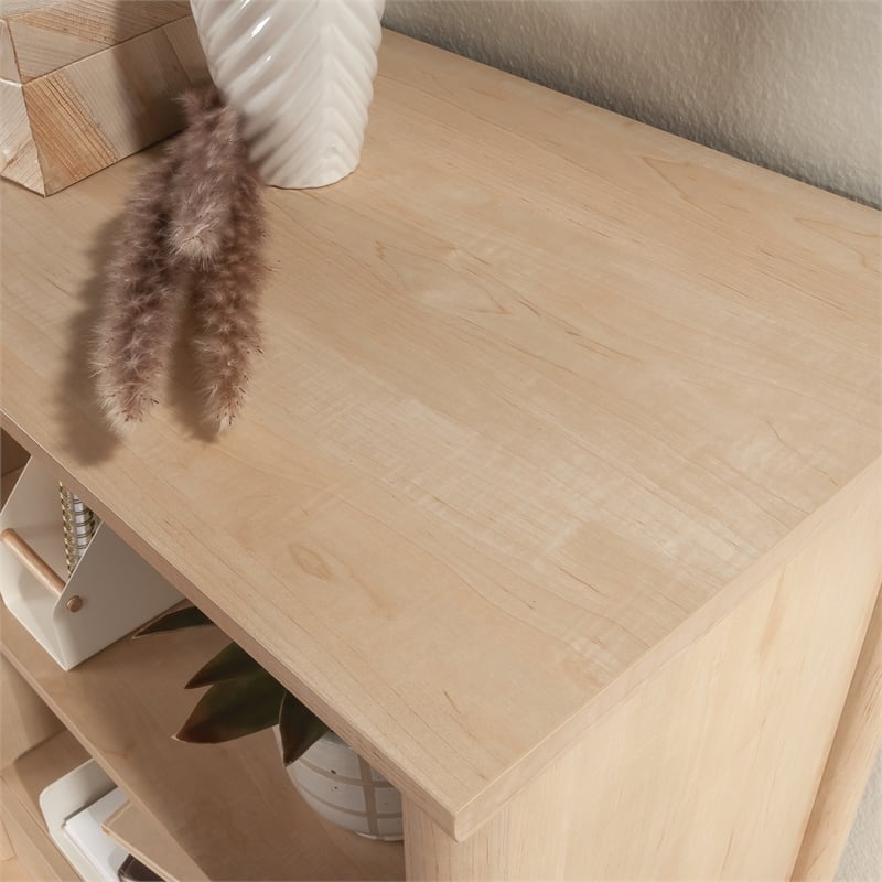 Pemberly Row Transitional Engineered Wood Library Hutch in Maple