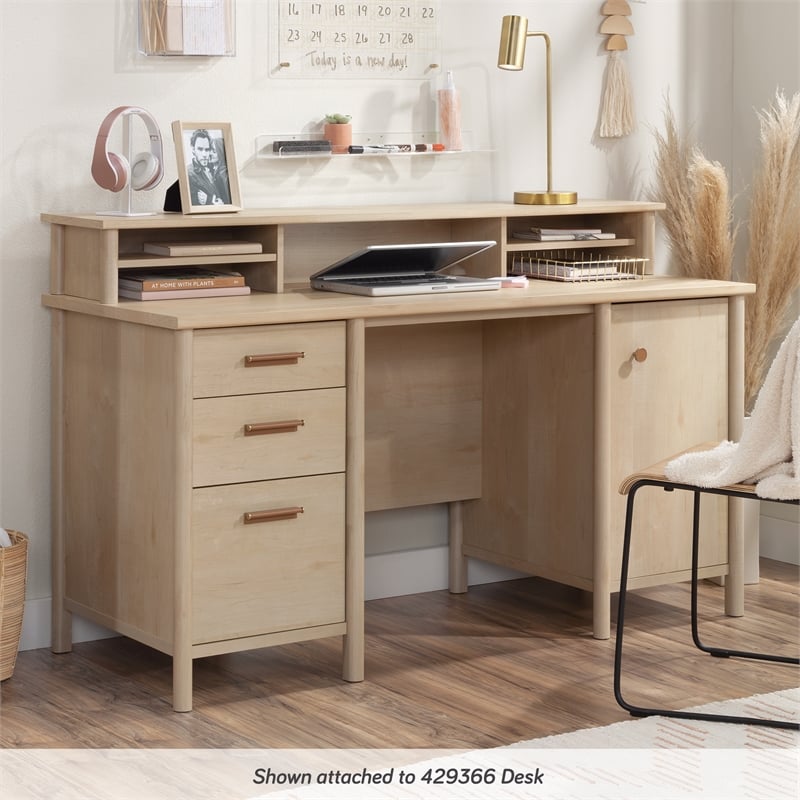 Pemberly Row Engineered Wood Organizer Hutch in Natural Maple Finish