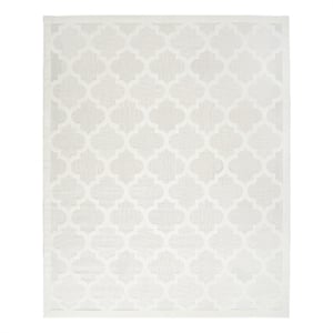 Pemberly Row Easy Care 7' x 10' Ivory White Fabric Modern Area Rug
