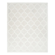 Pemberly Row Easy Care 7' x 10' Ivory White Fabric Modern Area Rug