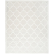 Pemberly Row Easy Care 7' x 10' Ivory White Fabric Modern Area Rug