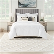 Pemberly Row Easy Care 7' x 10' Ivory White Fabric Modern Area Rug