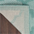 Pemberly Row Easy Care 9' x 12' Aqua/Teal Indoor/Outdoor Fabric Rug