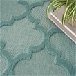 Pemberly Row Easy Care 9' x 12' Aqua/Teal Indoor/Outdoor Fabric Rug