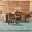 Pemberly Row Easy Care 9' x 12' Aqua/Teal Indoor/Outdoor Fabric Rug