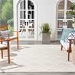 Pemberly Row Easy Care 9' x 12' Ivory/White Fabric Modern Area Rug