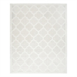 Pemberly Row Easy Care 9' x 12' Ivory/White Fabric Modern Area Rug
