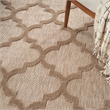 Pemberly Row Easy Care 9' x 12' Natural Beige Fabric Modern Area Rug