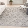 Pemberly Row Easy Care 9' x 12' Silver Gray Fabric Modern Area Rug