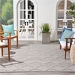 Pemberly Row Easy Care 9' x 12' Silver Gray Fabric Modern Area Rug
