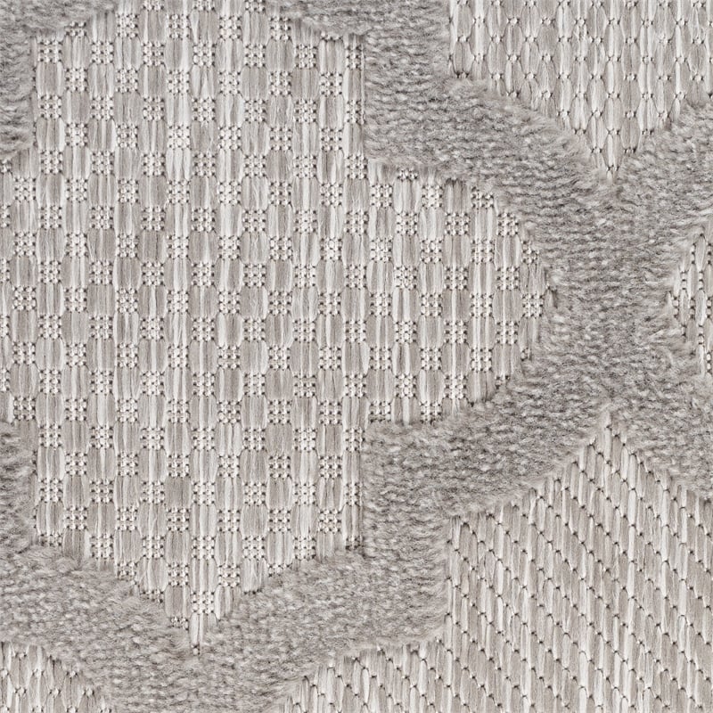 Pemberly Row Easy Care 9' x 12' Silver Gray Fabric Modern Area Rug