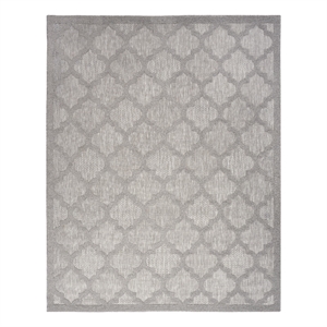 Pemberly Row Easy Care 9' x 12' Silver Gray Fabric Modern Area Rug