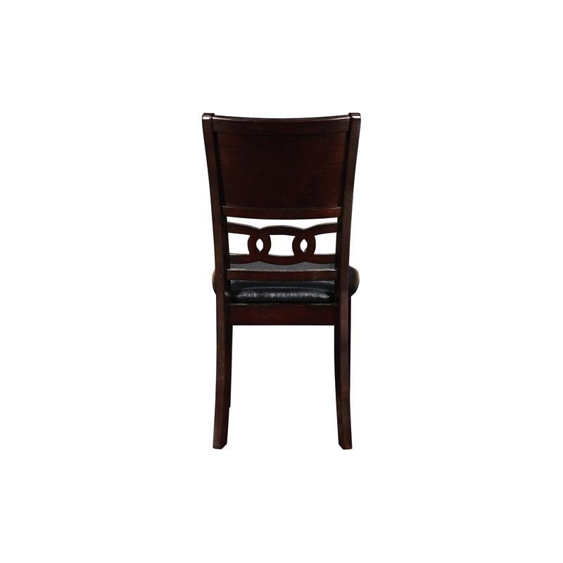Pemberly Row Contemporary 5-Piece Round Solid Wood Dining Set in Ebony
