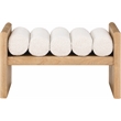 Pemberly Row Contemporary Solid Wood Rich Cream Finish Bench