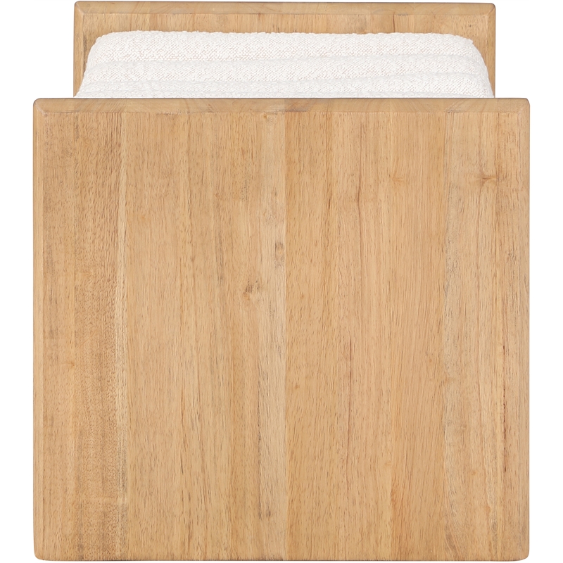 Pemberly Row Contemporary Solid Wood Rich Cream Finish Bench