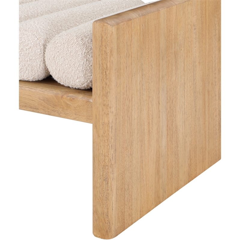 Pemberly Row Contemporary Solid Wood Rich Cream Finish Bench
