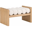Pemberly Row Contemporary Solid Wood Rich Cream Finish Bench