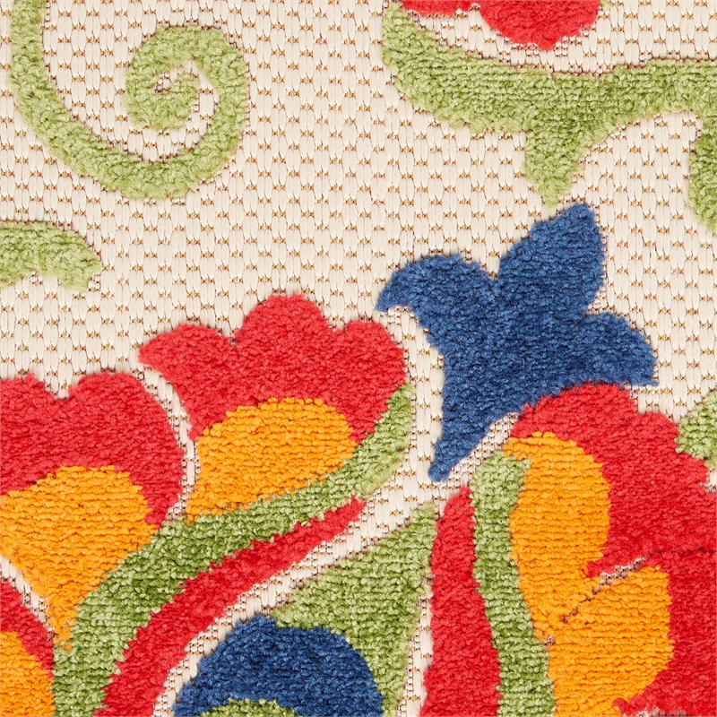 Pemberly Row Contemporary 2' x 6' Multicolor Outdoor Indoor/Outdoor Rug